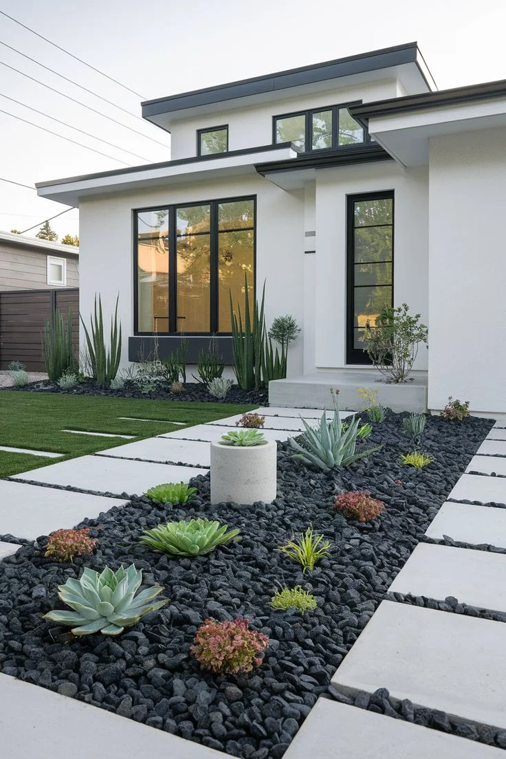 Front yard landscaping detail